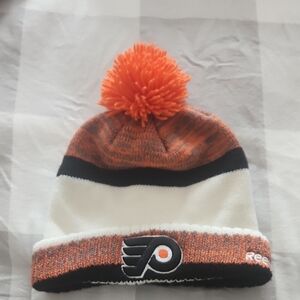 Reebok NHL Philadelphia Flyers Orange, Black and White Knit Beanie
